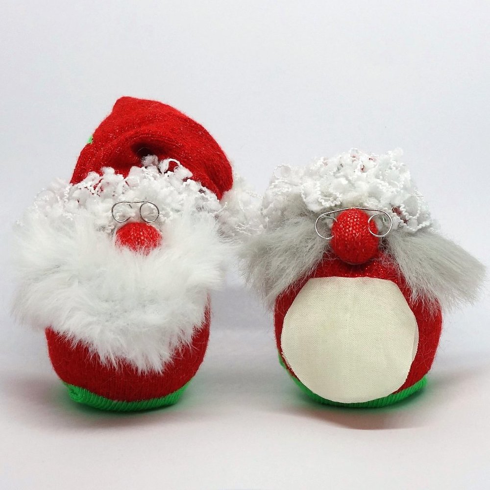 Santa and Mrs. Claus Mini Gnomes Baby Sock Miniature Gnomes Christmas Tier Tray